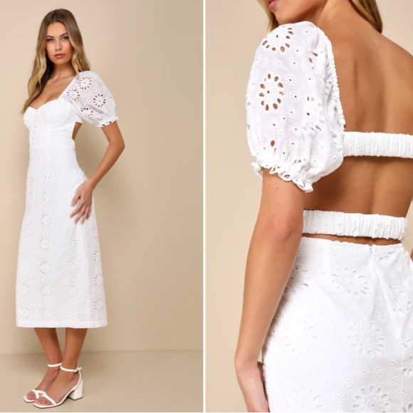 Lulus Dresses & Skirts - LULU's Casual Summer Bridal Brunch Beach Summer Honeymoon Chic Floral Midi